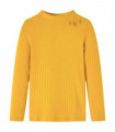 Kids' T-shirt with Long Sleeves Rib-knit Dark Ochre 104
