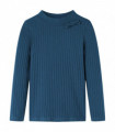 Kids' T-shirt with Long Sleeves Rib-knit Navy Blue 104