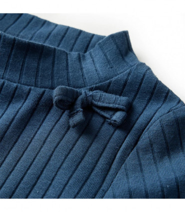 Kids' T-shirt with Long Sleeves Rib-knit Navy Blue 116