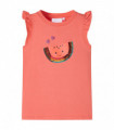 Kids' T-shirt with Ruffle Sleeves Coral 116