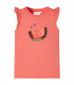 Kids' T-shirt with Ruffle Sleeves Coral 140