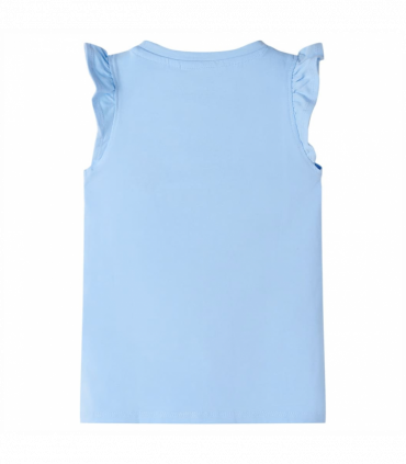 Kids' T-shirt with Ruffle Sleeves Light Blue 116