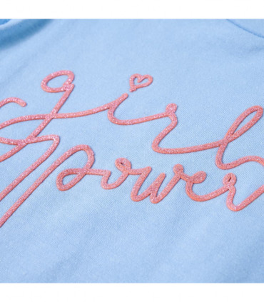 Kids' T-shirt with Ruffle Sleeves Light Blue 128