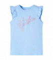 Kids' T-shirt with Ruffle Sleeves Light Blue 140