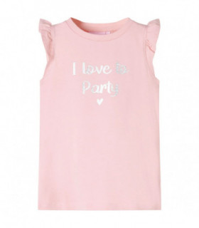 Kids' T-shirt with Ruffle Sleeves Light Pink 104
