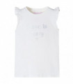 Kids' T-shirt with Ruffle Sleeves White 104