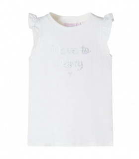 Kids' T-shirt with Ruffle Sleeves White 140
