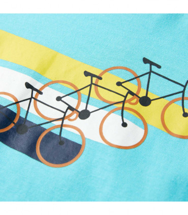 Kids' T-shirt with Short Sleeves Aqua 128