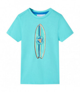 Kids' T-shirt with Short Sleeves Aqua 140