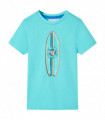 Kids' T-shirt with Short Sleeves Aqua 140