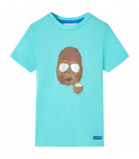 Kids' T-shirt with Short Sleeves Aqua 140