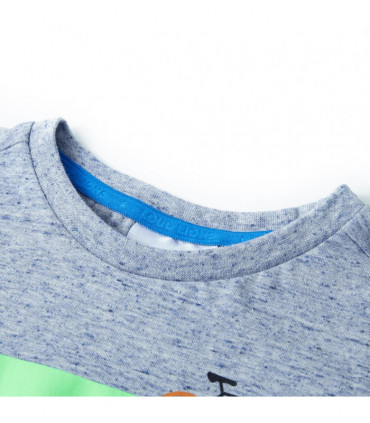Kids' T-shirt with Short Sleeves Blue Melange 116