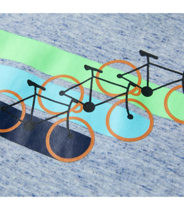 Kids' T-shirt with Short Sleeves Blue Melange 116