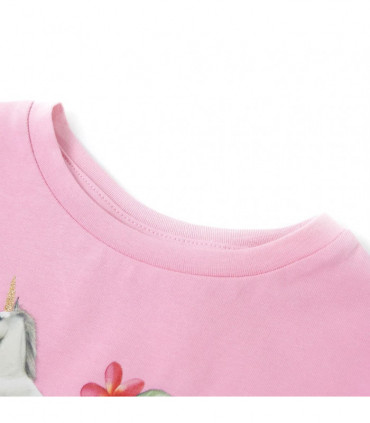 Kids' T-shirt with Short Sleeves Bright Pink 140