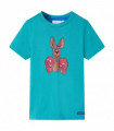 Kids' T-shirt with Short Sleeves Dark Mint 128