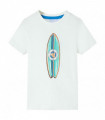 Kids' T-shirt with Short Sleeves Ecru 116