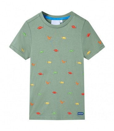 Kids' T-shirt with Short Sleeves Khaki 128