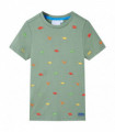Kids' T-shirt with Short Sleeves Khaki 140