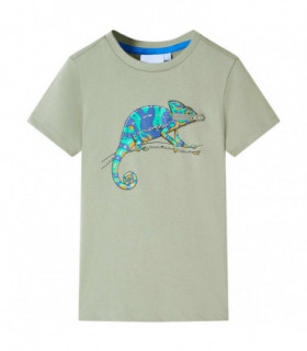 Kids' T-shirt with Short Sleeves Light Khaki 104