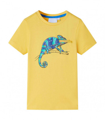 Kids' T-shirt with Short Sleeves Light Ochre 116