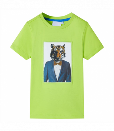 Kids' T-shirt with Short Sleeves Lime 116