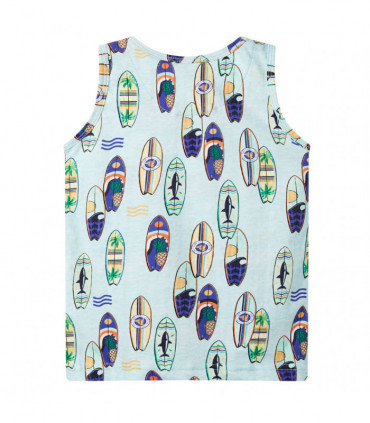 Kids' Tank Top Soft Blue Melange 128