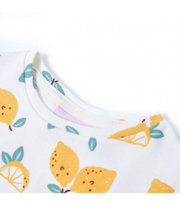 Kids'T-shirt with Tie Hem Ecru 104