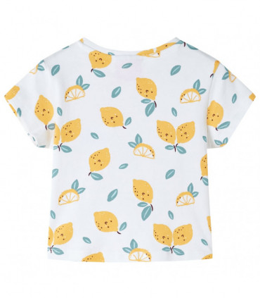 Kids'T-shirt with Tie Hem Ecru 92