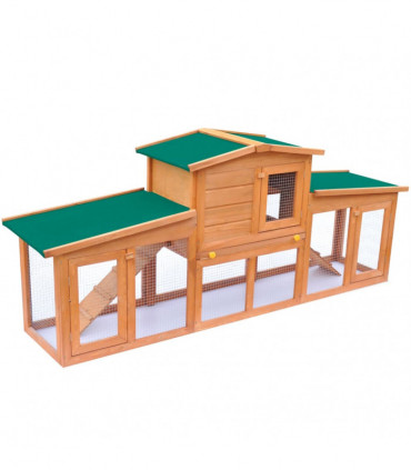 Large Rabbit Hutch Small Animal House Pet Cage with Roofs Wood