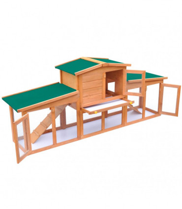 Large Rabbit Hutch Small Animal House Pet Cage with Roofs Wood