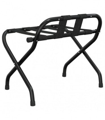 vidaXL Luggage Rack with Backrest Black 56x39x52 cm