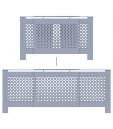 MDF Radiator Cover Grey 205 cm