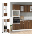 Microwave Cabinet Brown Oak 60x57x207 cm Engineered Wood