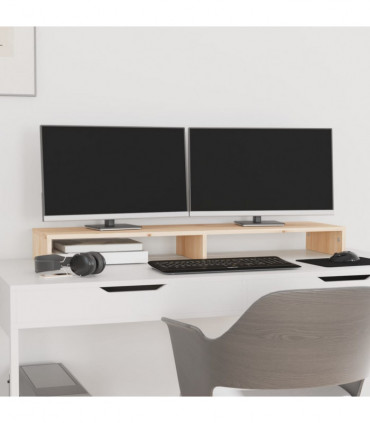 Monitor Stand 100x27x10 cm Solid Wood Pine