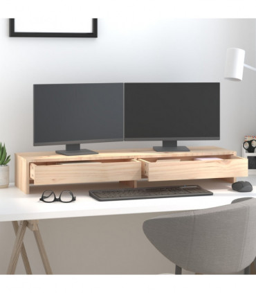 Monitor Stand 100x27x15 cm Solid Wood Pine