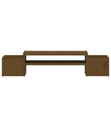 Monitor Stand Honey Brown 70x27.5x15 cm Solid Wood Pine