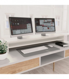 Monitor Stand White 100x24x13 cm Engineered Wood