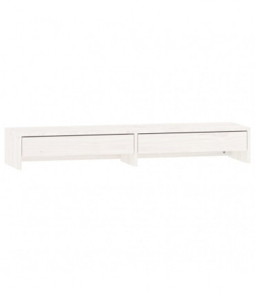 Monitor Stand White 100x27x15 cm Solid Wood Pine