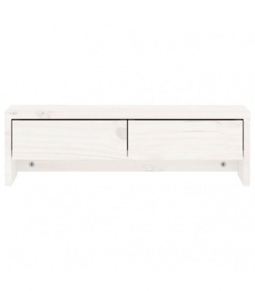Monitor Stand White 50x27x15 cm Solid Wood Pine