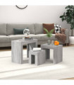 Nesting Coffee Tables 3 pcs Grey Sonoma Engineered Wood