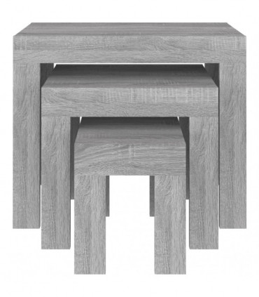 Nesting Coffee Tables 3 pcs Grey Sonoma Engineered Wood