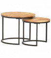 Nesting Tables 2 pcs Solid Acacia Wood