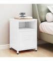 Nightstand White 35x35x51 cm Steel