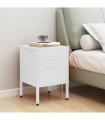 Nightstand White 35x35x51 cm Steel