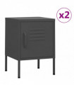 Nightstands 2 pcs Anthracite 35x35x51 cm Steel