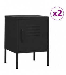 Nightstands 2 pcs Black 35x35x51 cm Steel