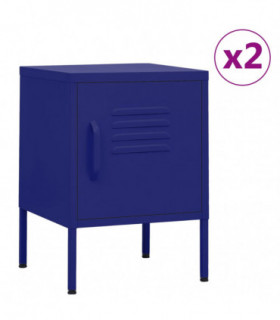 Nightstands 2 pcs Navy Blue 35x35x51 cm Steel