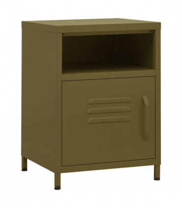 Nightstands 2 pcs Olive Green 35x35x51 cm Steel