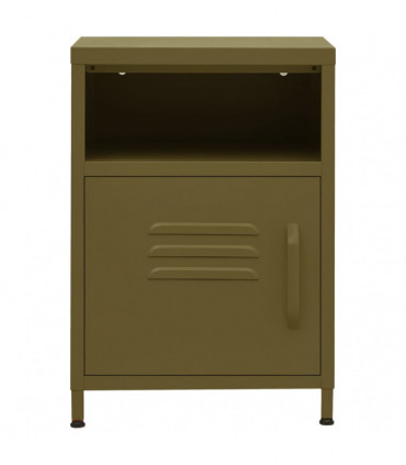 Nightstands 2 pcs Olive Green 35x35x51 cm Steel