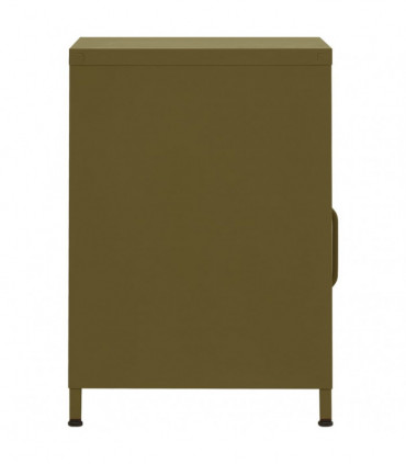 Nightstands 2 pcs Olive Green 35x35x51 cm Steel